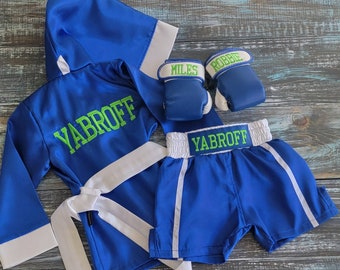 Spooky Knockout Baby Halloween Boxing Set: Robe, Shorts and Gloves, All Personalized!