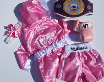 Champion Baby Boxing Set: Personalized Robe, Shorts, Gloves & Belt