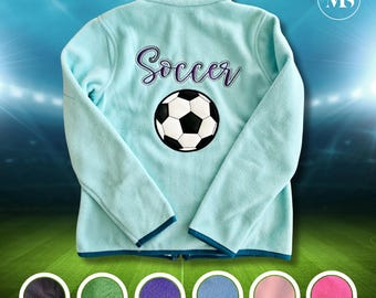 Custom Soccer Fleece Jacket with Personalized Name