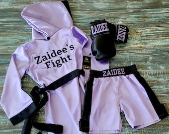 Pro & Amateur Personalized Adult Boxing Set: Robe, Shorts, and Gloves