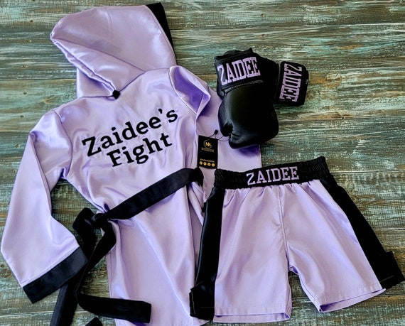 Disfraz boxeadora con guantes rosa mujer