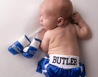 SALE ALERT: Adorable Preemie and Newborn Boxing Set Mini Prop Gloves + Shorts Personalized