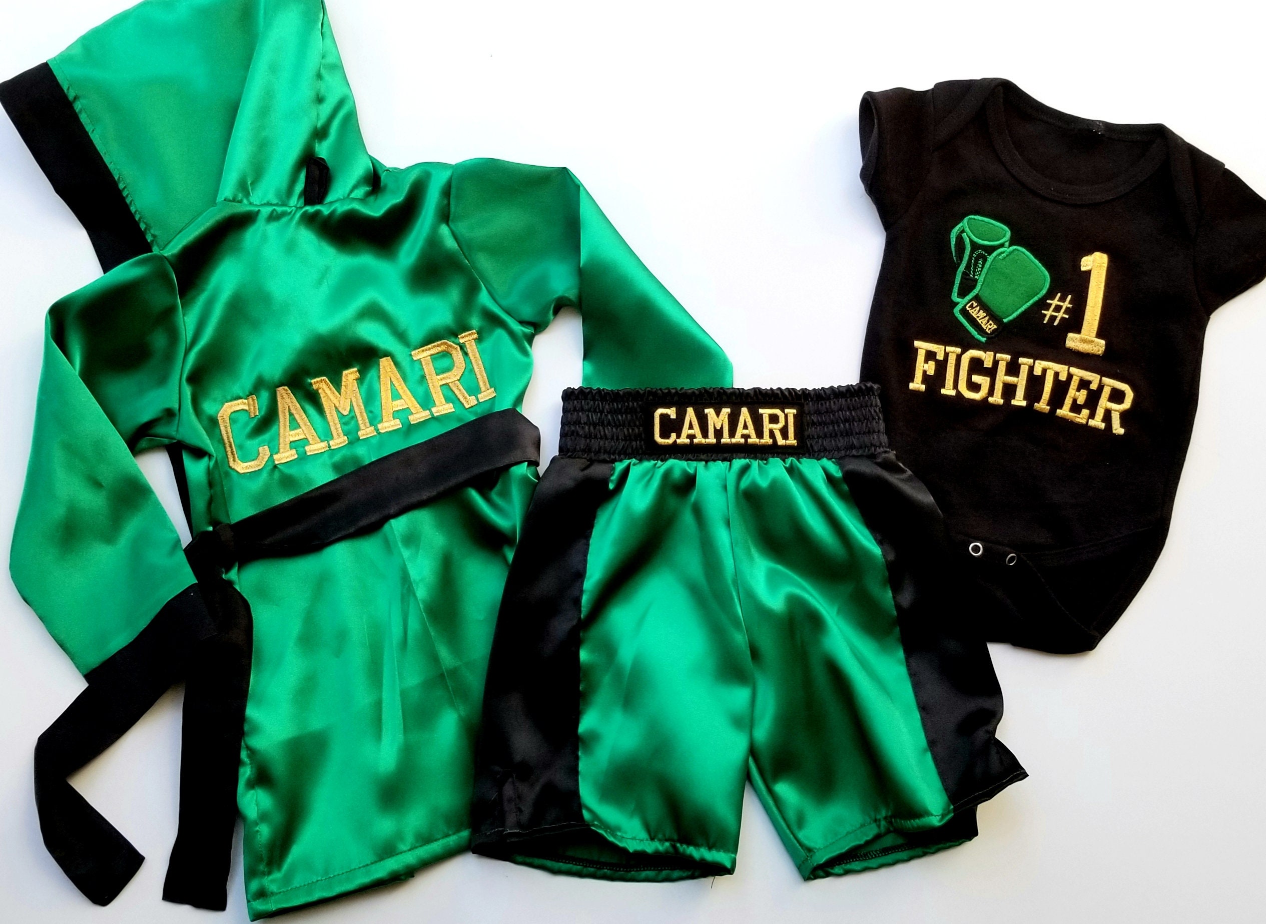 Baby Boxing Set Personalized Robe, Shorts, and Bodysuit for Your