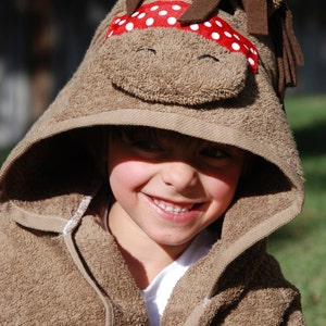 Gallop into Fun with Our Kids Horse Hooded Towel! (boys and girls&#39; versions)