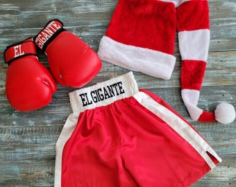 Personalized Adult Boxing Trunks and Gloves Set