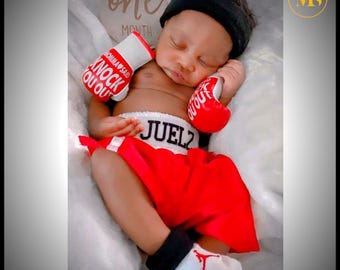 Tiny Fighter Set: Personalized Boxing Shorts and Gloves