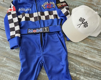 Kids car racing suit, driver racing suit, pilot suit, Baby Race suit, Baby coveralls