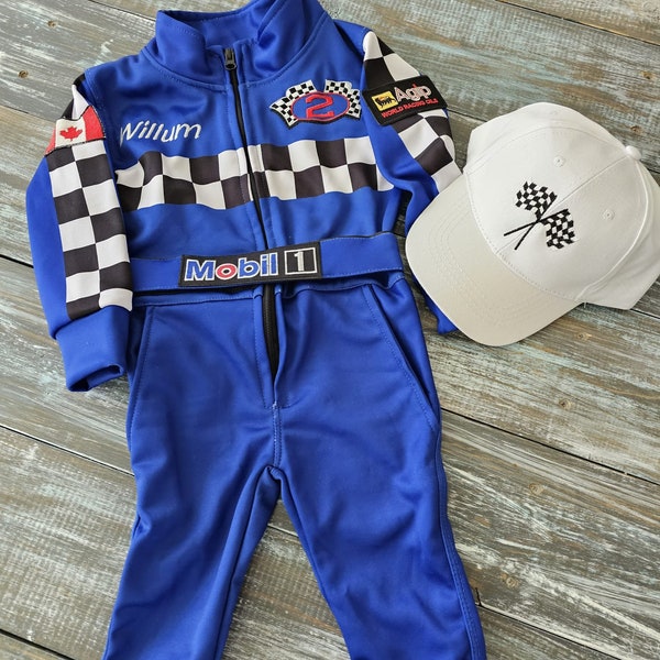 Kids car racing suit, driver racing suit, pilot suit, Baby Race suit, Baby coveralls