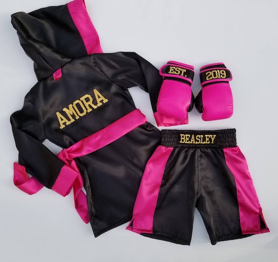 Baby Fighter boksset Robe Kleding Jongenskleding Kledingsets Shorts en bodysuit gepersonaliseerd Handschoenen 