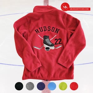 Personalisierte Eishockey Fleecejacke für Jungen