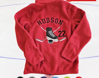 Personalized Ice Hockey Fleece Jacket for Boys