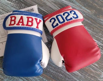Newborn Announcement Personalized Boxing Gloves – Custom Baby Gift with Name & Birth Date