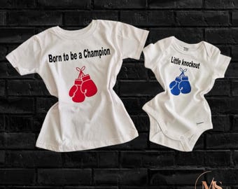 Boxing Theme Bodysuit Upgrade Listing | Personalized Baby Bodysuit or Toddler T-Shirt