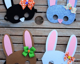 Bunny Bliss: Set of 10 Felt Masks for Easter Fun!