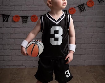 Personalized Kids Basketball Set: Jersey, Shorts, Ball, and Sweatband