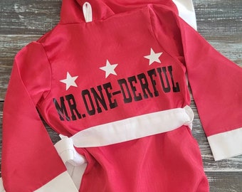 Personalized Baby Boxing Robe with Vinyl Screen Transfer