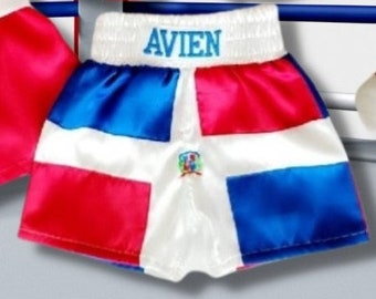 Dominican Republic boxing trunks, baby boxing shorts, Dominican Republic, DR