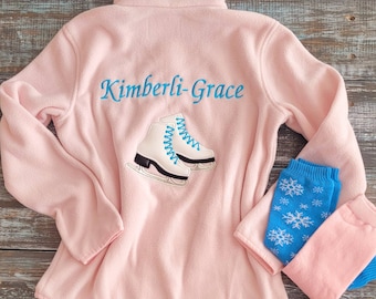 Personalized Ice Skating Jacket + 1 Pairs of Leg Warmers for Girls