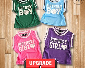 Upgrade: Add Front Personalization "Birthday Boy" or "Birthday Girl" to Kids Basketball Jersey (Jersey is NOT included)