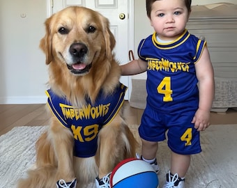 Personalized Basketball Uniform – Kids & Dogs Matching Set with Jersey and Shorts