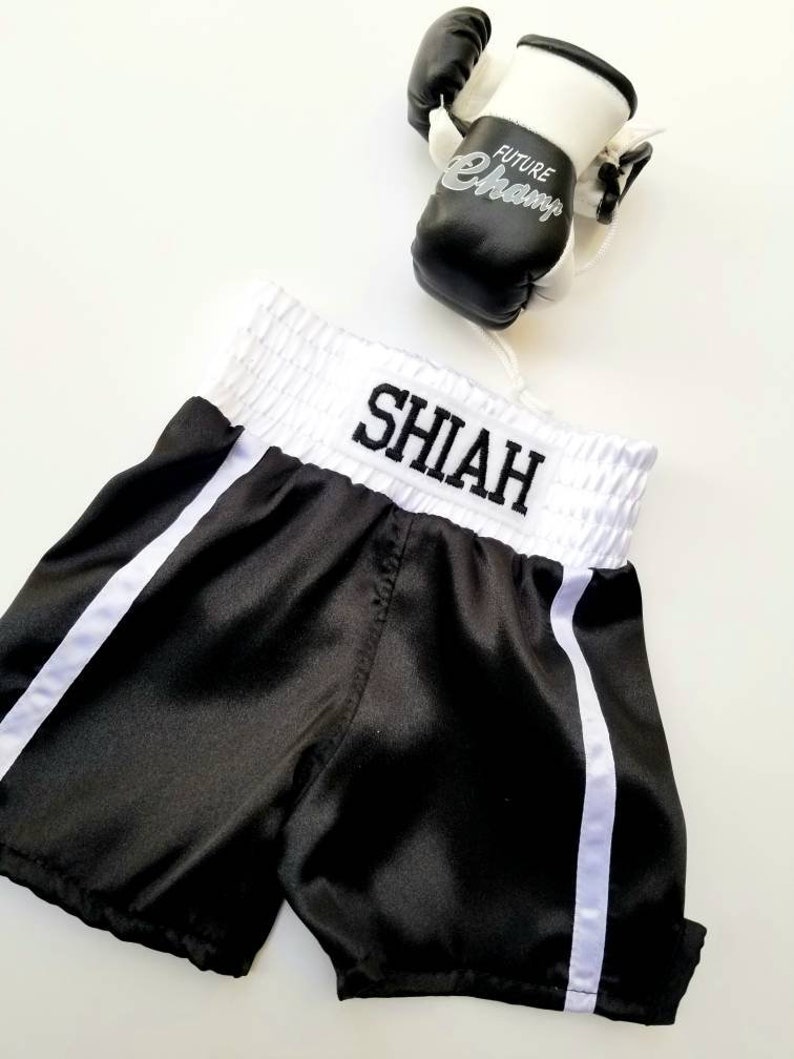 LIMITED-TIME SALE Adorable Baby Boxing Set for First Pictures: Personalized Shorts and Mini Gloves image 5
