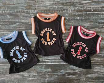 Triple Colors Personalized 'Rookie of the Year' Kids Basketball Jersey (or Set)