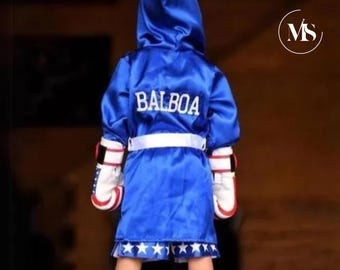 Rocky Balboa Baby Boxing Set Ready to Ship | Halloween Costume | Individual Pieces or Combo Robe Shorts Gloves | Toddler Boxer Outfit USA