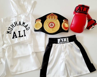 Youth Boxing Champion Set: Robe, Shorts, and Gloves (Sizes 2T-6/7)