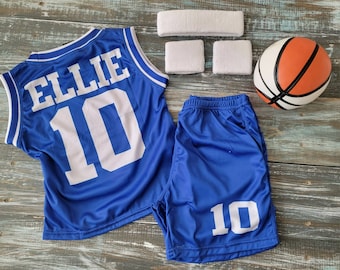 Personalized Kids Basketball Set: Jersey, Shorts, Ball, and Sweatband