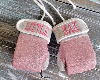 Customized to Shine: Baby Glittered Boxing Gloves