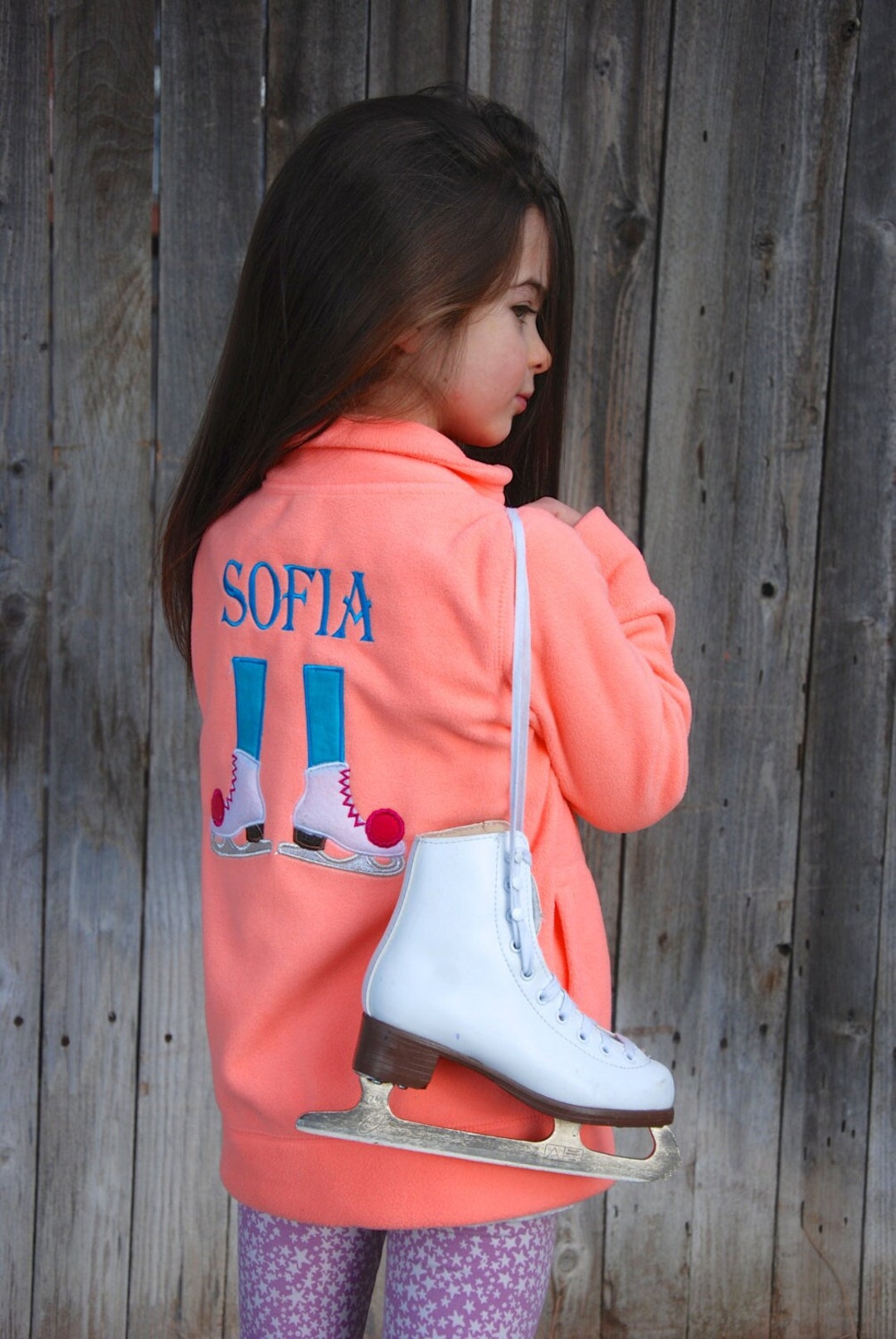 Personalized Ice Skating Fleece Jacket for Girls 1 Pair of Etsy