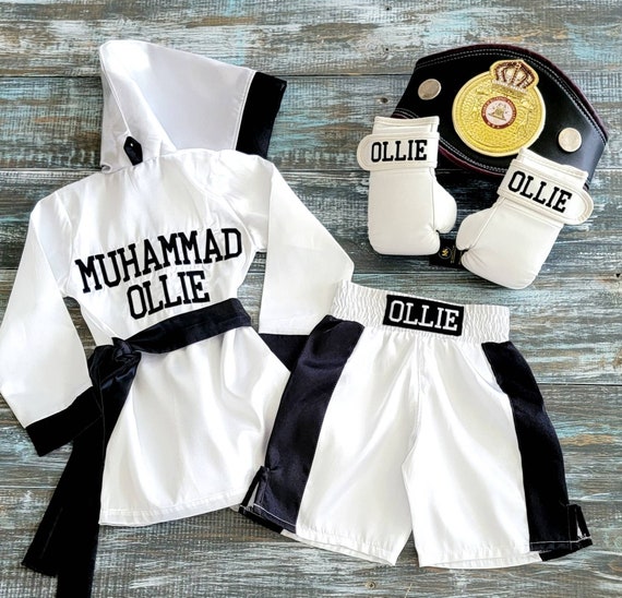 Conjunto de boxeo para bebé con bata personalizada, pantalones cortos y  guantes portátiles: disfraz perfecto para niños de Halloween -  México
