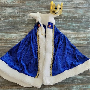Deluxe kids Velvet Royal cape +crown, king cape, prince cape