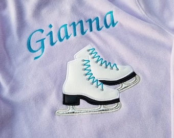 Personalized Ice Skating Jacket for Girls- Fleece 1/3 zipper in front