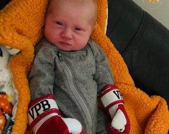 Tiny Warrior's Essential: Personalized Baby Boxing Gloves
