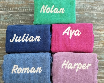 Personalized Hooded Bath Towel with Names and Monograms