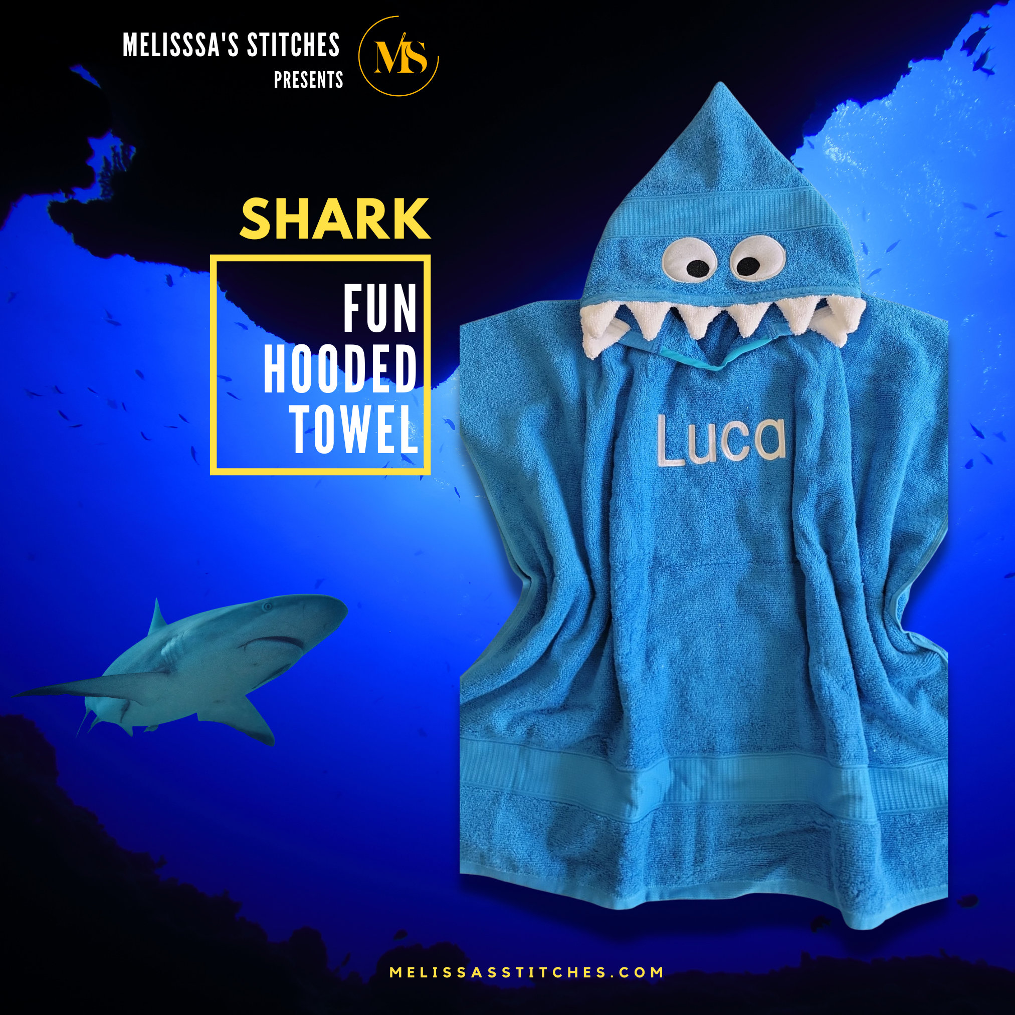 Custom Adult Shark Hooded Towels Unleash Your Inner Shark Etsy