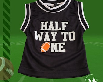 Personalized Half Way to One Football Set: Jersey, Shorts, Ball, and Accessories