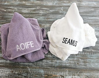 Personalized Hooded Towel with Embroidered Name on the Hood
