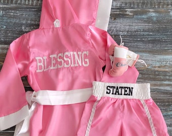 Newborn Boxing Robe Set with Gloves - Tiny Champ Preemie Outfit