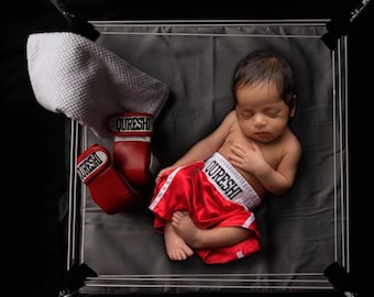 Baby Boxing set Gloves personalized and shorts personalized