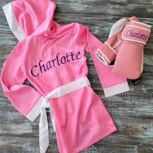 Personalized Adult Boxing Robe with Matching Gloves