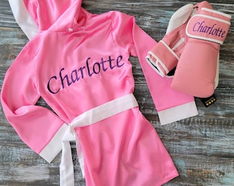 Personalized Adult Boxing Robe with Matching Gloves