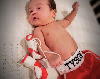 Newborn Baby Boxing Outfit for Your Tiny Champ: shorts and mini gloves set