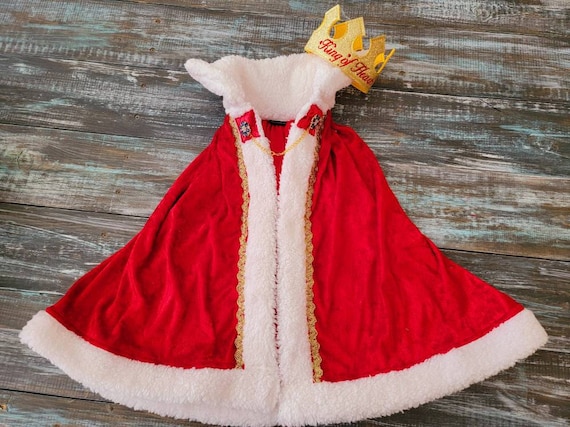 Capa Y Corona De Rey Para Niños – Terciopelo Azul, Disfraz Medieval Para Halloween, Carnaval Y Fiestas Temáticas, 80 Cm De Largo