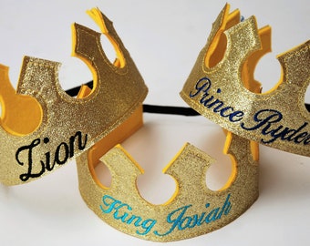 Personalized King Crown/ Knight crown/Prince crown/ Felt crown