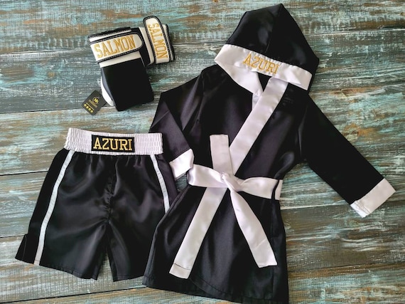 Ultimate Baby Boxing Set: bata, pantalones cortos y guantes personalizados  -  México