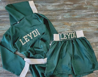 Personalized Adult Boxing Set: Robe, Shorts, and Gloves