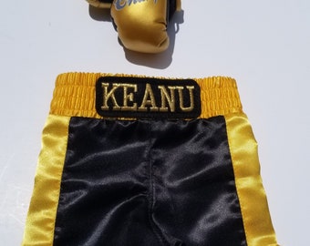 Personalized Newborn Baby Boxing Gloves and Shorts Set