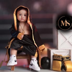 Personalized Baby Boxing Costume – Robe, Shorts & Gloves for Halloween